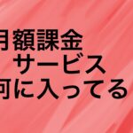 『月額課金制のサービス』何に入ってる？
