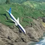 フライトシミュの着陸がアウトすぎる　断崖から落水寸前の旅客機に「海ポチャしてないから…セーフ！」「アウトだよ!!」