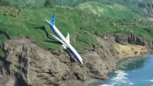 フライトシミュの着陸がアウトすぎる　断崖から落水寸前の旅客機に「海ポチャしてないから…セーフ！」「アウトだよ!!」