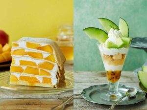 「真夏のパフェに旬の果物を贅沢に！メロンやマンゴー、イチジクの絶妙な組み合わせ」