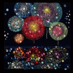 水面に映る打ち上げ花火が幻想的な美しさ！